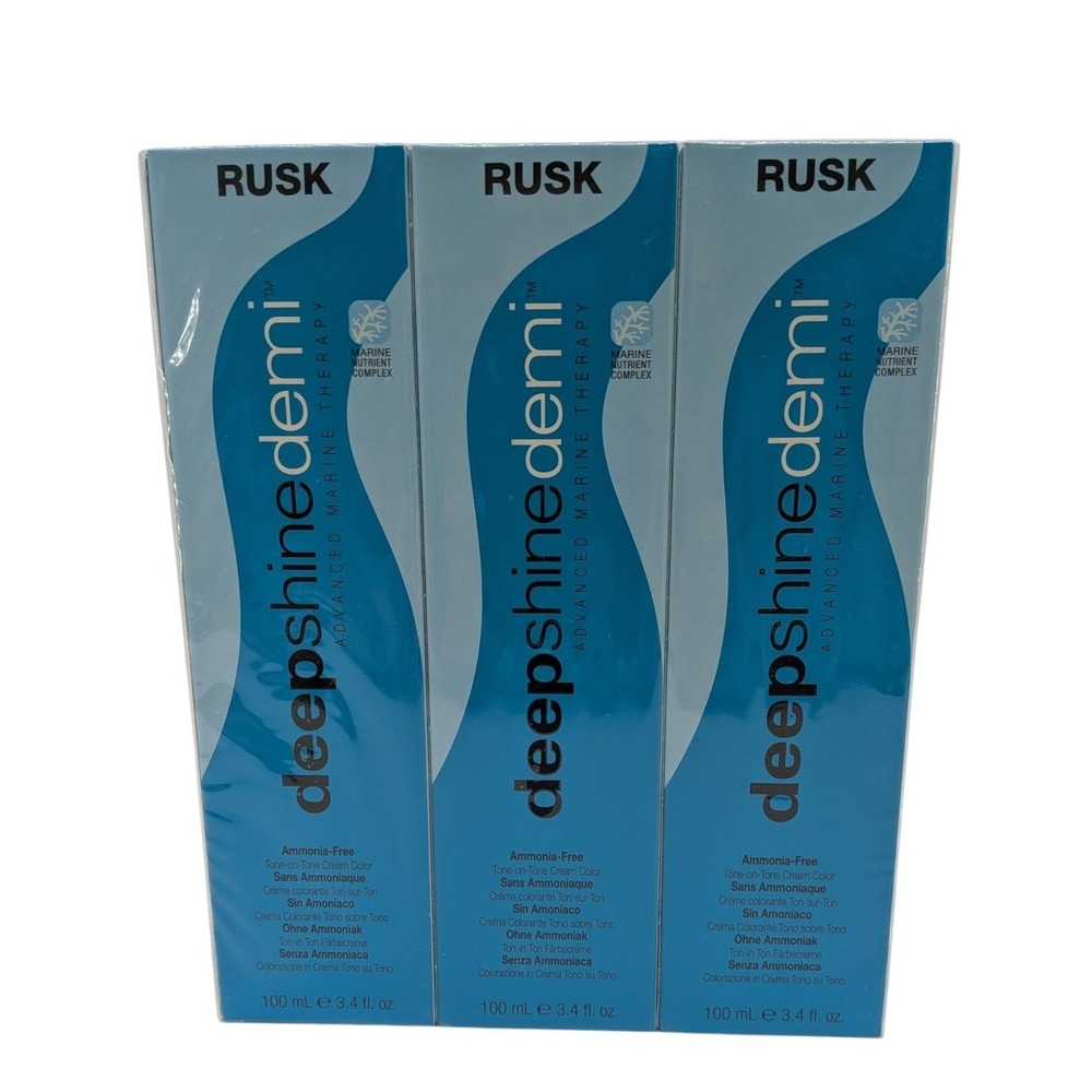 Rusk Deepshine Demi Cream Hair Color 7.3G Golden Blonde 3.4oz Lot of 3 NEW